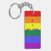 Regenboogpride Sleutelhanger (dubbelzijdig) (Voorkant Links)