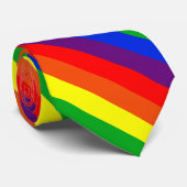 Regenboogpride stripe stropdas (Opgerold)