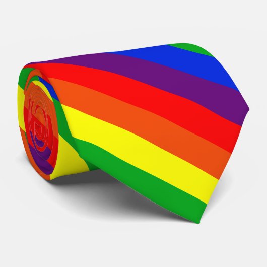 Regenboogpride stripe stropdas (Opgerold)
