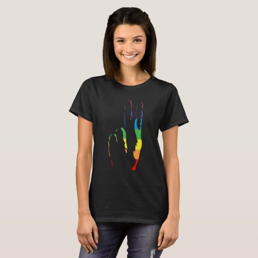 regenboogpride vredesbord t-shirt (Voorkant volledig)