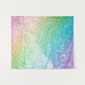 Regenboogprinses Glitter #5 (Faux Glitter) #glimme Wandkleed (Voorkant (horizontaal))
