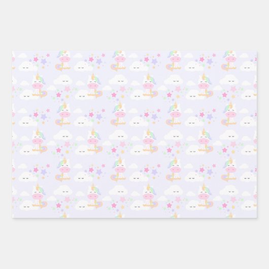 Regenboogprinses Unicorn Party wrapping Paper (Voorkant)
