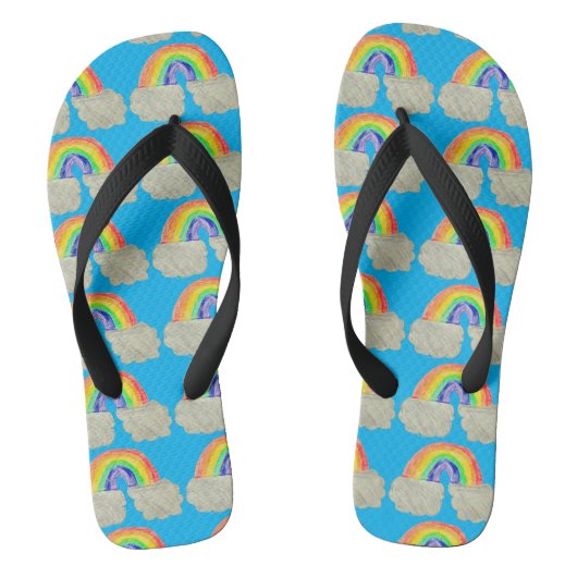 Regenboogprint Flip Flops (Voetbed)