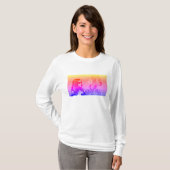 Regenboogprinthond en meisje t-shirt (Voorkant volledig)