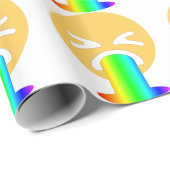 regenboogpuke emoji cadeaupapier (Rol Hoek)