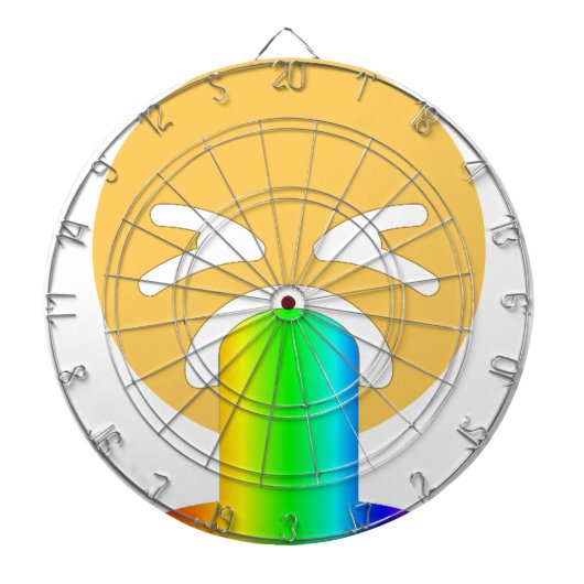 regenboogpuke emoji dartbord (Voorkant)