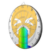 regenboogpuke emoji dartbord (Voorkant Rechts)