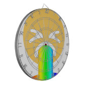 regenboogpuke emoji dartbord (Voorkant Links)