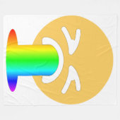 regenboogpuke emoji deken (Voorkant (Horizontaal))