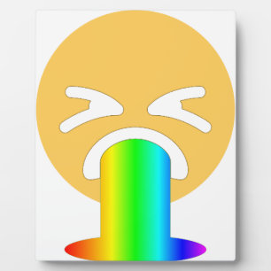 regenboogpuke emoji fotoplaat
