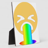 regenboogpuke emoji fotoplaat (Zijkant)