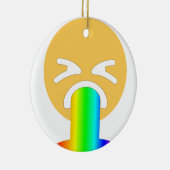 regenboogpuke emoji keramisch ornament (Rechts)