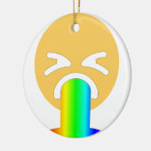 regenboogpuke emoji keramisch ornament (Links)