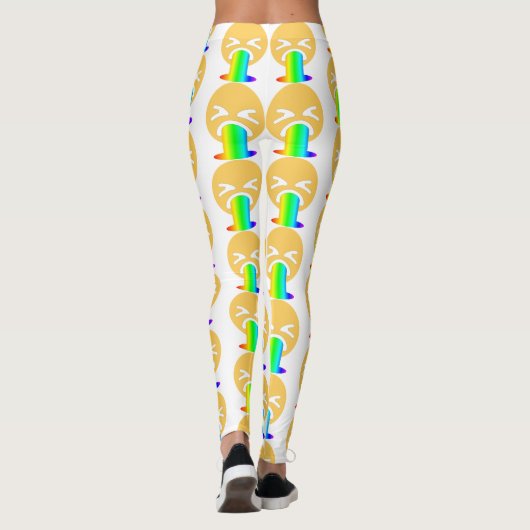 regenboogpuke emoji leggings (Achterkant)