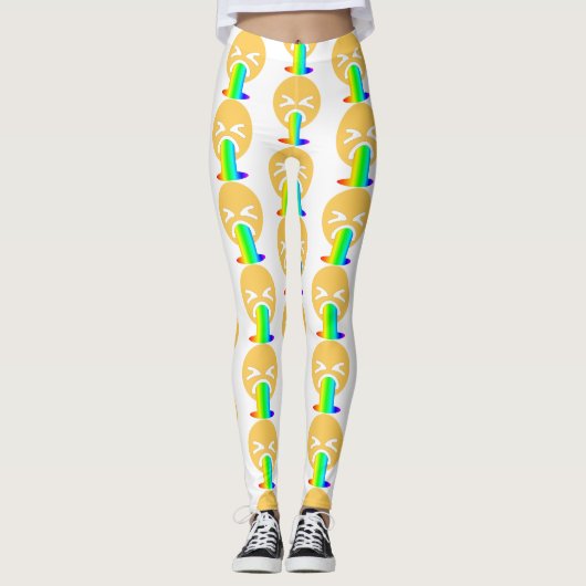 regenboogpuke emoji leggings (Voorkant)