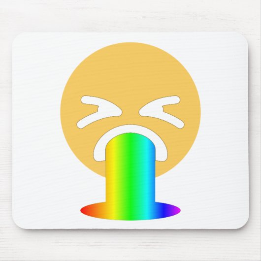 regenboogpuke emoji muismat (Voorkant)