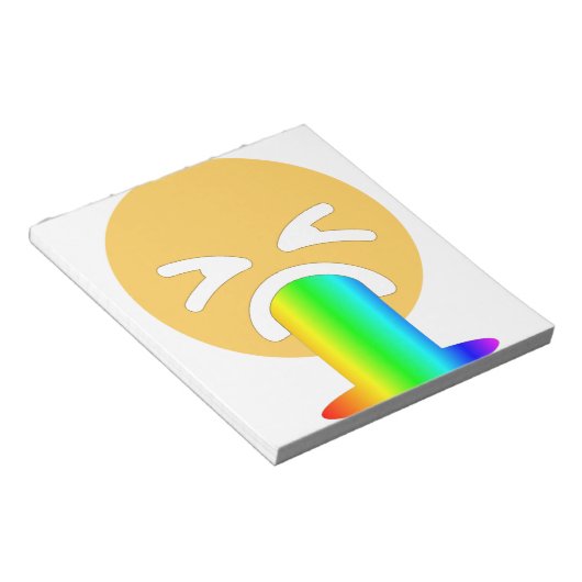 regenboogpuke emoji notitieblok (Schuin)