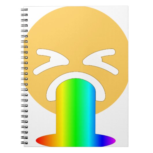 regenboogpuke emoji notitieboek (Voorkant)