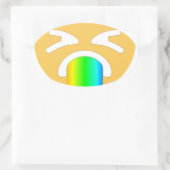 regenboogpuke emoji ovale sticker (Tas)