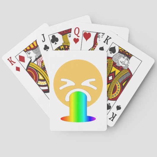 regenboogpuke emoji pokerkaarten (Achterkant)