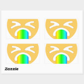 regenboogpuke emoji rechthoekige sticker (Vel)