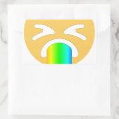 regenboogpuke emoji rechthoekige sticker (Tas)