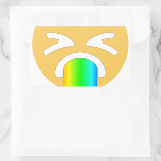 regenboogpuke emoji rechthoekige sticker (Tas)