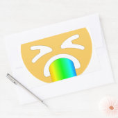 regenboogpuke emoji rechthoekige sticker (Envelop)