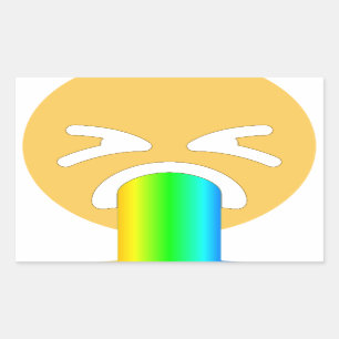 regenboogpuke emoji rechthoekige sticker