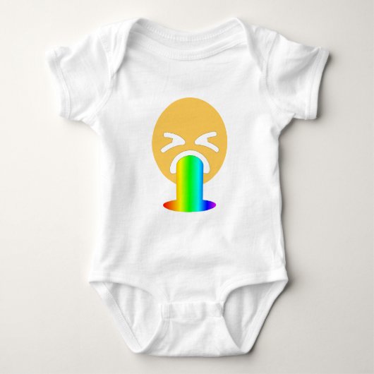 regenboogpuke emoji romper (Voorkant)