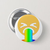 regenboogpuke emoji ronde button 5,7 cm (Voorkant /achterkant)