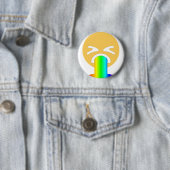 regenboogpuke emoji ronde button 5,7 cm (In situ)