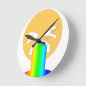 regenboogpuke emoji ronde klok (Hoek)