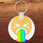regenboogpuke emoji sleutelhanger (Voorkant)