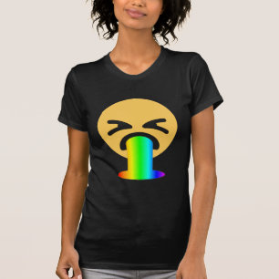 regenboogpuke emoji t-shirt