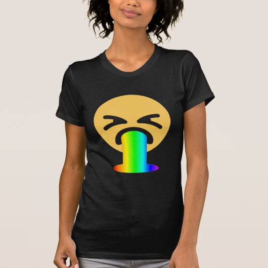 regenboogpuke emoji t-shirt (Voorkant)