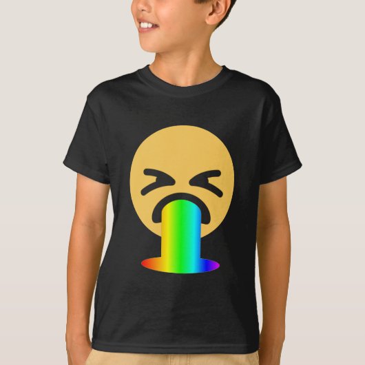 regenboogpuke emoji t-shirt (Voorkant)