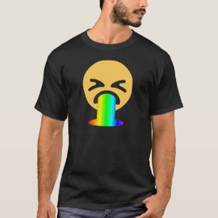 regenboogpuke emoji t-shirt