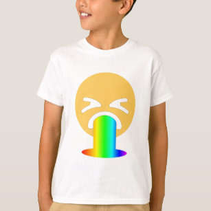 regenboogpuke emoji t-shirt