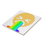 regenboogpuke emoji tegeltje (Zijkant)