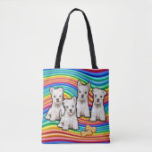 Regenboogpups medium Canvas tas. Tote Bag (Voorkant)