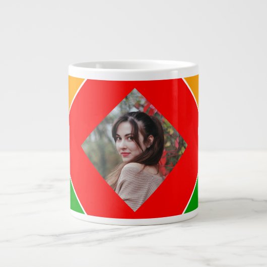 Regenboogpuzzel Letter X Monogram Grote Koffiekop (Voorkant)