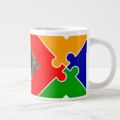 Regenboogpuzzel Letter X Monogram Grote Koffiekop (Rechts)
