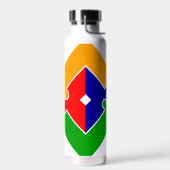 Regenboogpuzzel Letter X Monogram Waterfles (Links)