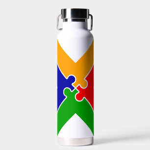 Regenboogpuzzel Letter X Monogram Waterfles
