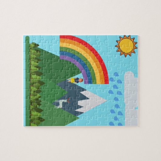 Regenboogpuzzel voor kinderen legpuzzel (Horizontaal)