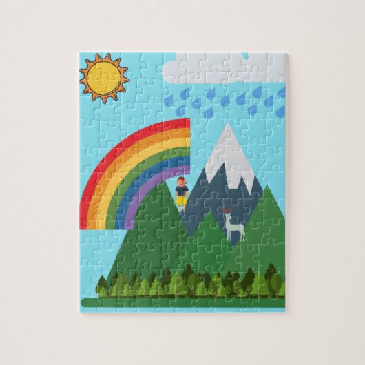 Regenboogpuzzel voor kinderen legpuzzel (Verticaal)