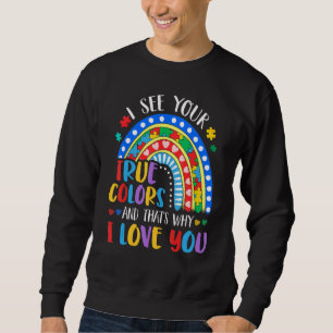 Regenboogpuzzelstuk Ik Zie Je Ware Kleuren Autisme Trui