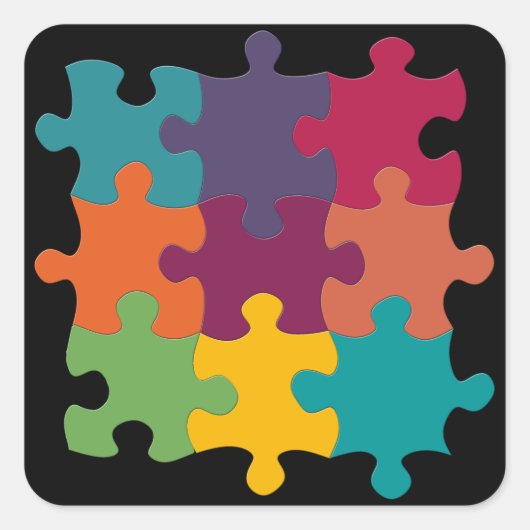 regenboogpuzzelstukjes sticker (Voorkant)