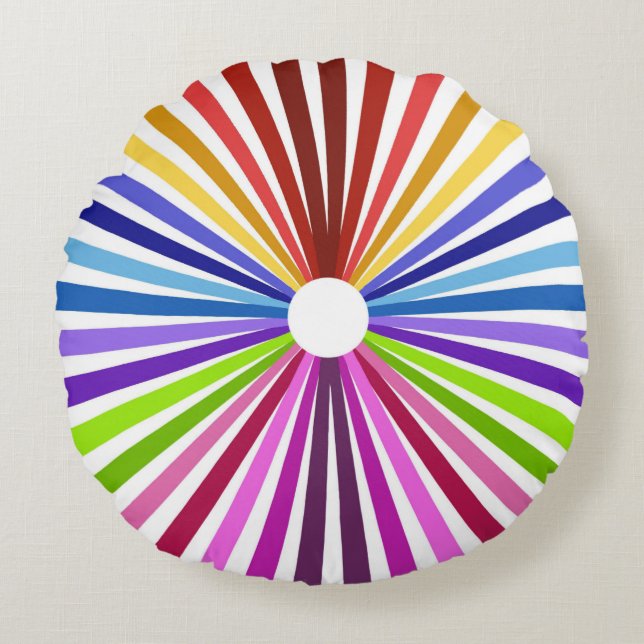 Regenboograd Rond Kussen (Voorkant)